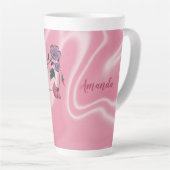 Schattige Hummingbird and Flowers Latte Mok (Rechterhoek)