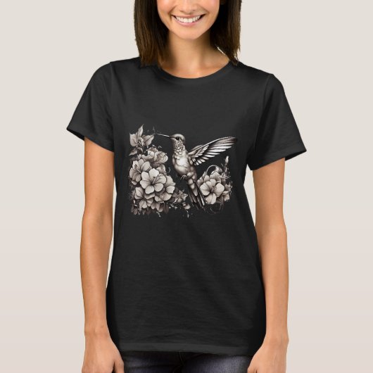 Schattige Hummingbird ontwerp T-shirt (Voorkant)