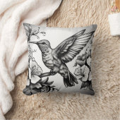 Schattige Hummingbird Zwart & Wit Designer Kussen (Deken)