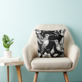 Schattige Hummingbird Zwart & Wit Designer Kussen (Stoel)