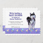 Schattige Husky-Baby shower Kaart (Voorkant / Achterkant)