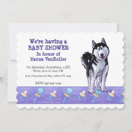 Schattige Husky-Baby shower Kaart