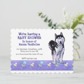 Schattige Husky-Baby shower Kaart (Staand voorkant)