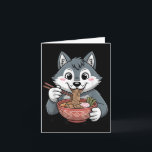 Schattige Husky Eet Ramen Japanse Kawaii Hond Noed Kaart<br><div class="desc">Schattige Husky Eet Ramen Japanse Kawaii Hond Noedels</div>