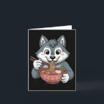 Schattige Husky Eet Ramen Japanse Kawaii Hond Noed Kaart<br><div class="desc">Schattige Husky Eet Ramen Japanse Kawaii Hond Noedels</div>