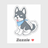 Schattige Husky Puppy Hond Sticker (Vel)