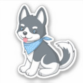 Schattige Husky Puppy Hond Sticker (Voorkant)