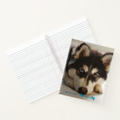 Schattige husky puppy notitieboek, full size notitieboek (Binnen)