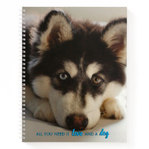 Schattige husky puppy notitieboek, full size
