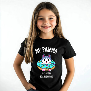 Schattige Husky Pyjama Grappige Donut Hond Liefheb T-shirt