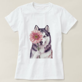 Schattige Husky Waterverf Illustratie T-shirt