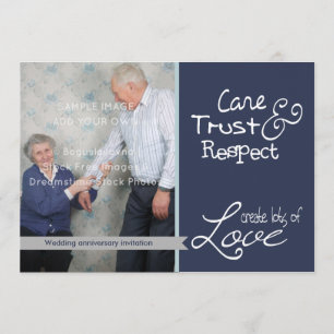 Schattige huwelijksjubileum foto liefde vertrouwen kaart