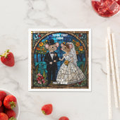 Schattige huwelijkspaar servet (Insitu)