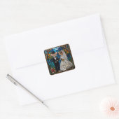 Schattige huwelijkspaar vierkante sticker (Envelop)