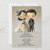 Schattige huwelijksuitnodiging voor traditionele k kaart (Voorkant)