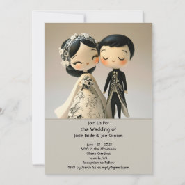 Schattige huwelijksuitnodiging voor traditionele k kaart