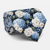 Schattige Hydrangea bloemtegelpatroon Stropdas (Opgerold)