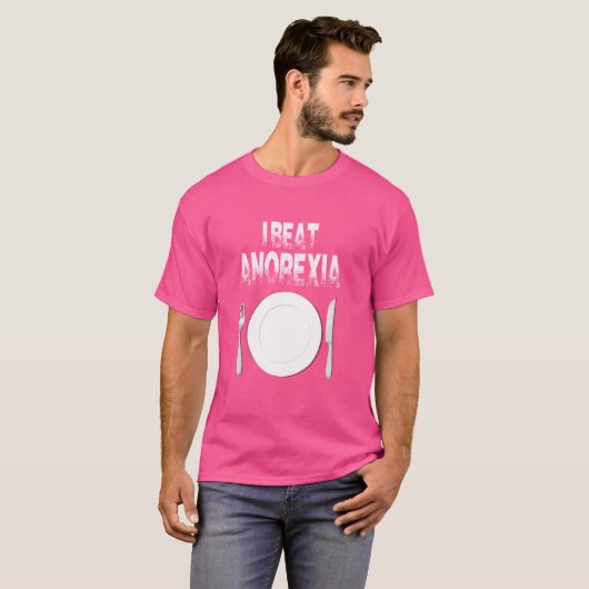schattige I Beat Overleefd Anorexia Awarenes Manne T-shirt (Voorkant volledig)