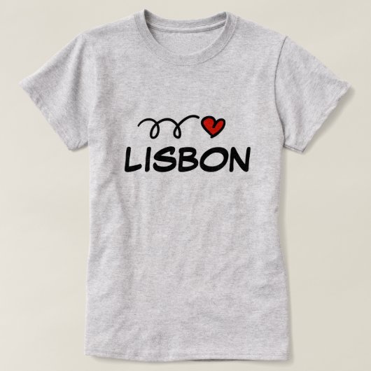 Schattige I hart Lissabon t shirt voor vrouwen (Design voorkant)