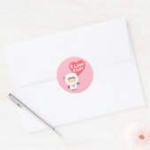 Schattige I Love Ewe Sheep Pun Humor Ronde Sticker (Envelop)