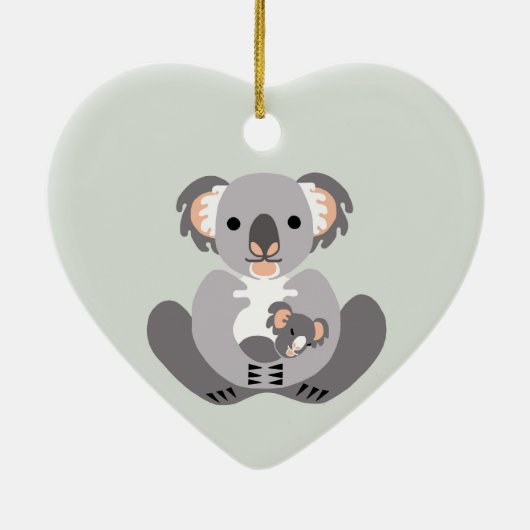 Schattige I love Koalas - Dierenvriend - Groen Keramisch Ornament (Achterkant)