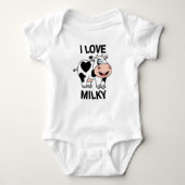 Schattige I Love Milky Koe with a Heart Spot Romper (Voorkant)