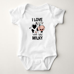 Schattige I Love Milky Koe with a Heart Spot Romper