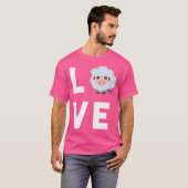 Schattige I Love Sheep Funny Sheep Lover voor T-shirt (Voorkant volledig)
