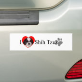 Schattige I Love Shih Tzus Bumpersticker (Op auto)