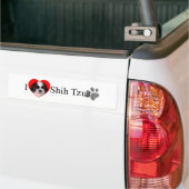 Schattige I Love Shih Tzus Bumpersticker (Op Truck)