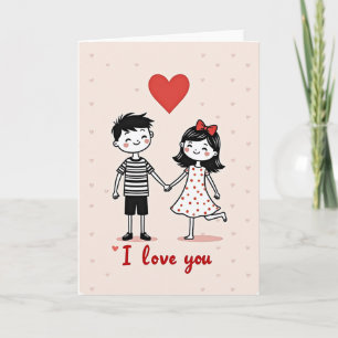 Schattige I Love You Stippenkaart Kaart