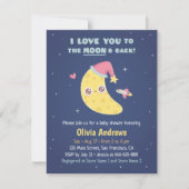 Schattige I Love You to the Moon & Back Baby showe Kaart (Voorkant)