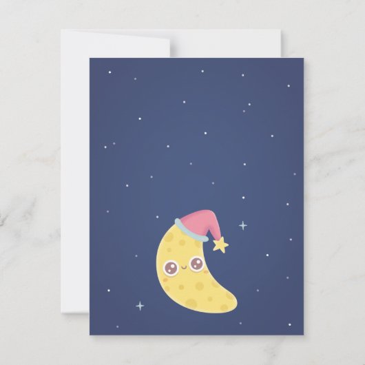 Schattige I Love You to the Moon & Back Baby showe Kaart (Achterkant)