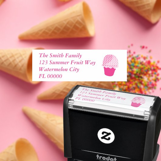 Schattige Ice Cream Aangepast Retouradres Zelfinktende Stempel