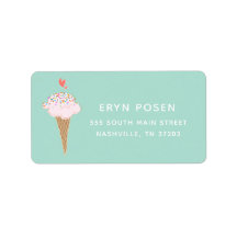 Schattige Ice Cream Cone Label