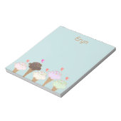 Schattige Ice Cream Cone Label Notitieblok (Linkerzijde)