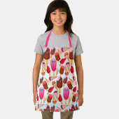 Schattige Ice Cream Cone Popsicle Monogram Treats Schort (Insitu)