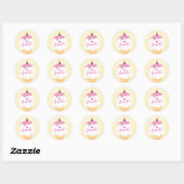 SCHATTIGE ICE CREAM CONE strooit retro party geel Ronde Sticker (Vel)