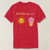 Schattige Ice Cream en Sun You Make Me Smelt Pun T-shirt (Design voorkant)