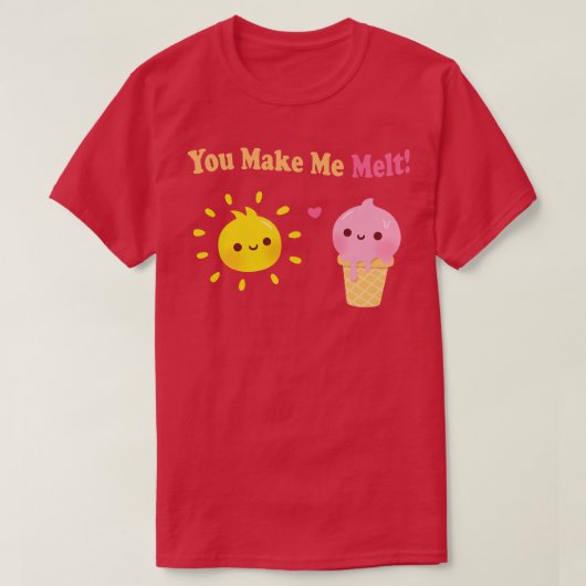 Schattige Ice Cream en Sun You Make Me Smelt Pun T-shirt (Design voorkant)