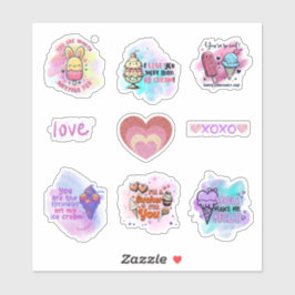 Schattige Ice Cream Fun Classroom Valentijns  blad Sticker