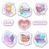 Schattige Ice Cream Fun Classroom Valentijns  blad Sticker (Voorkant)