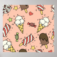 Schattige Ice Cream & Lollipops: Naadloos