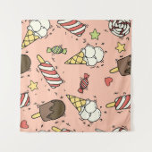Schattige Ice Cream & Lollipops: Naadloos Wandkleed (Voorkant (horizontaal))