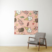 Schattige Ice Cream & Lollipops: Naadloos Wandkleed (In Situ (horizontaal))
