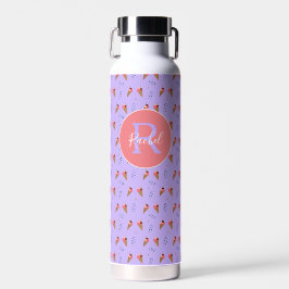 Schattige Ice Cream Pattern Paarse met Monogram Na Waterfles