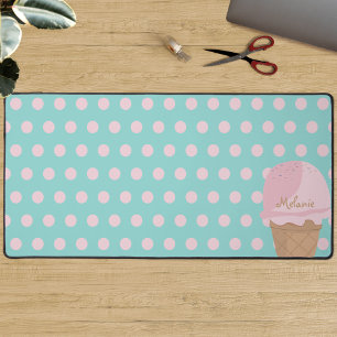 Schattige Ice Cream Polka Dot Pattern Girly Desk M Bureaumat