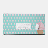 Schattige Ice Cream Polka Dot Pattern Girly Desk M Bureaumat (Keyboard & Muis)
