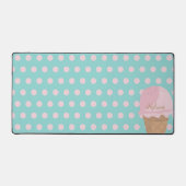 Schattige Ice Cream Polka Dot Pattern Girly Desk M Bureaumat (Voorkant)