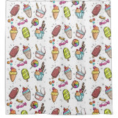 Schattige Ice Cream Sweet Desert Pattern Kinder Douchegordijn (Voorkant)